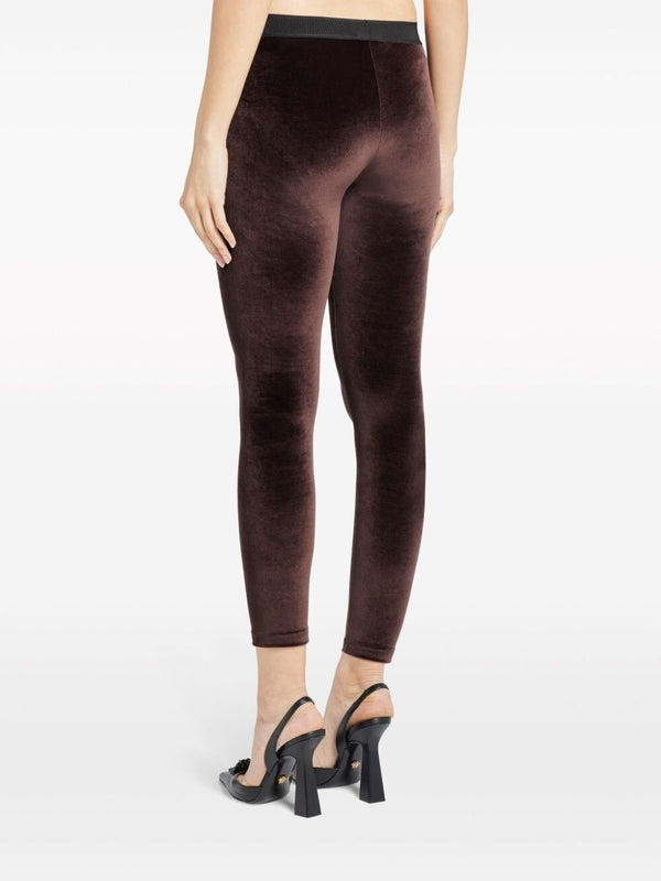 Logo Banded Velvet Leggings