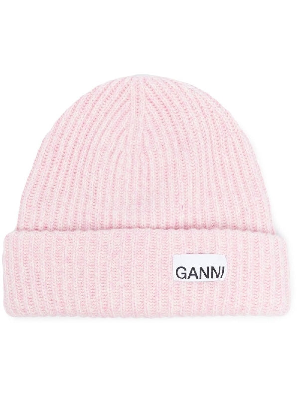 Logo Rib Turn-Up Wool Beanie