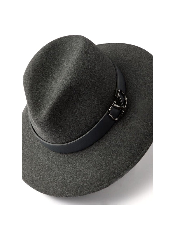 V Logo Wool Fedora