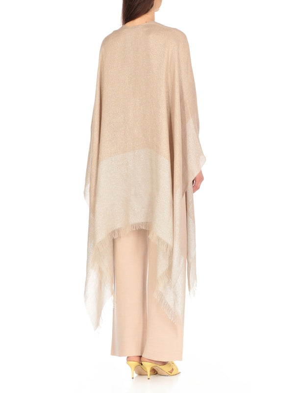 Fringe Detail Linen Blend Cape