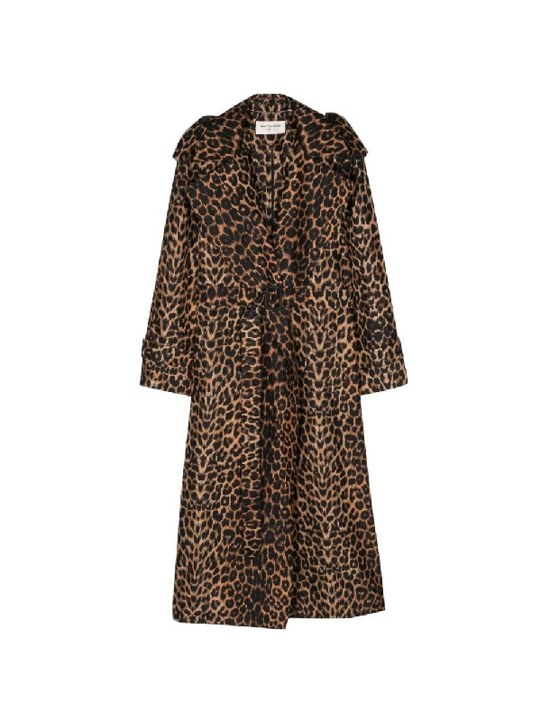 Leopard Silk Trench Coat