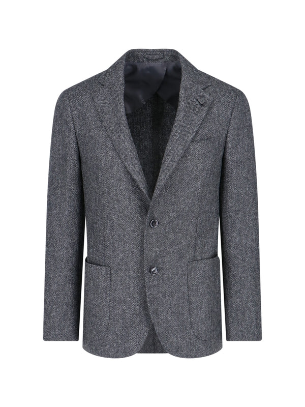 LARDINI - Boutonniere Wool Single Blazer - Jente