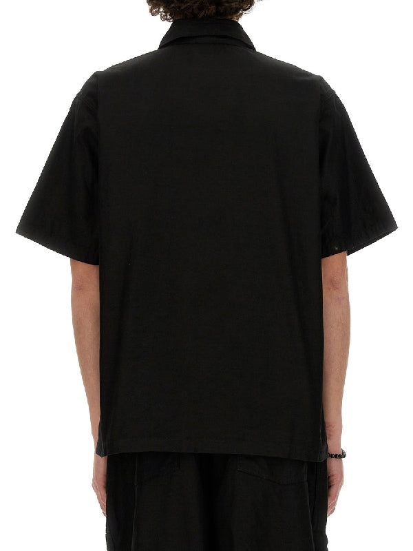 Black Pocket Cotton Shirt