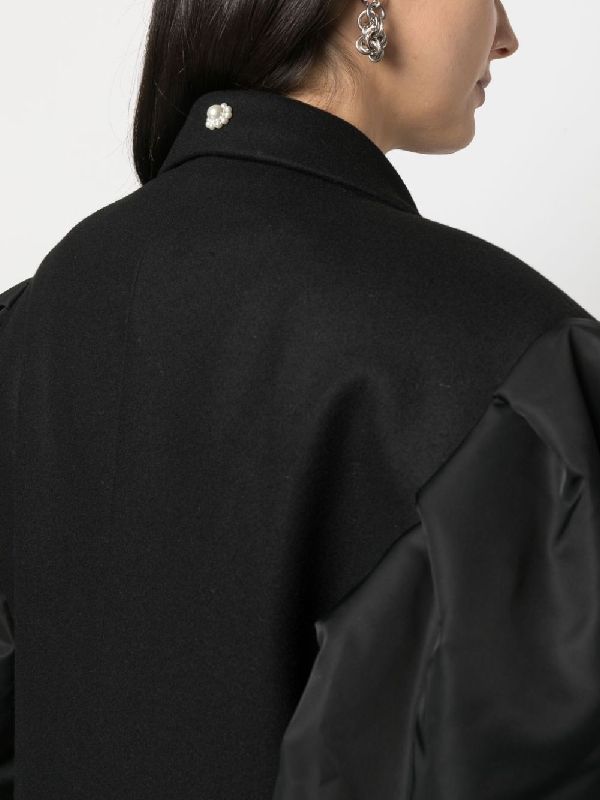 Bomber Sleeve Wool Double Coat