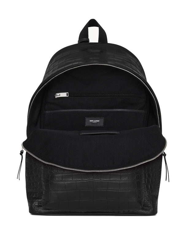 Croc-effect Calfskin Backpack