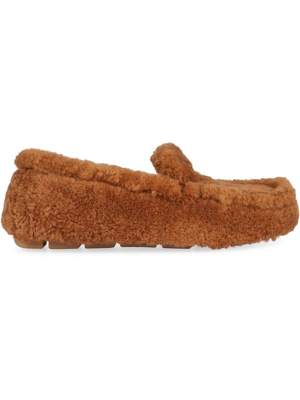 Triangle Logo Shearling Loafers