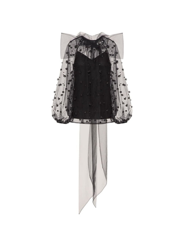 VALENTINO - Bow Detail Semi Sheer Blouse - Jente