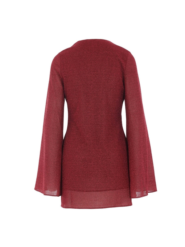 Oseree Burgundy Mini Dress