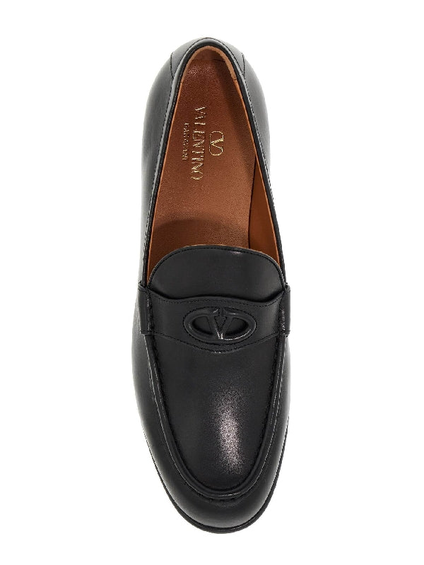 V Logo Leather Loafers - Jente