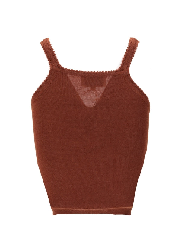 Bow Crochet Sleeveless Knit