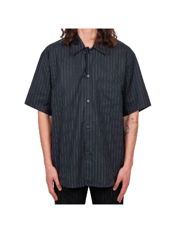 Stripe Cotton Short Sleeve Shirt