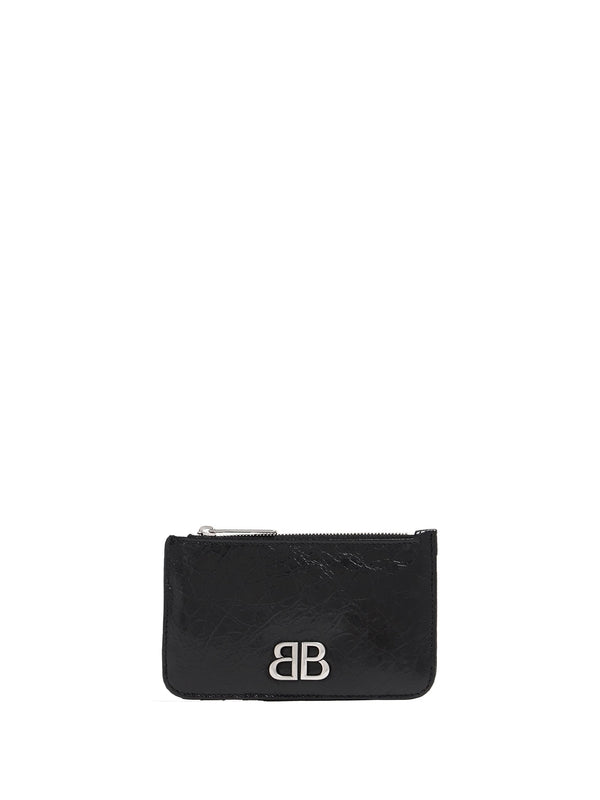 BB Logo Leather Card Wallet