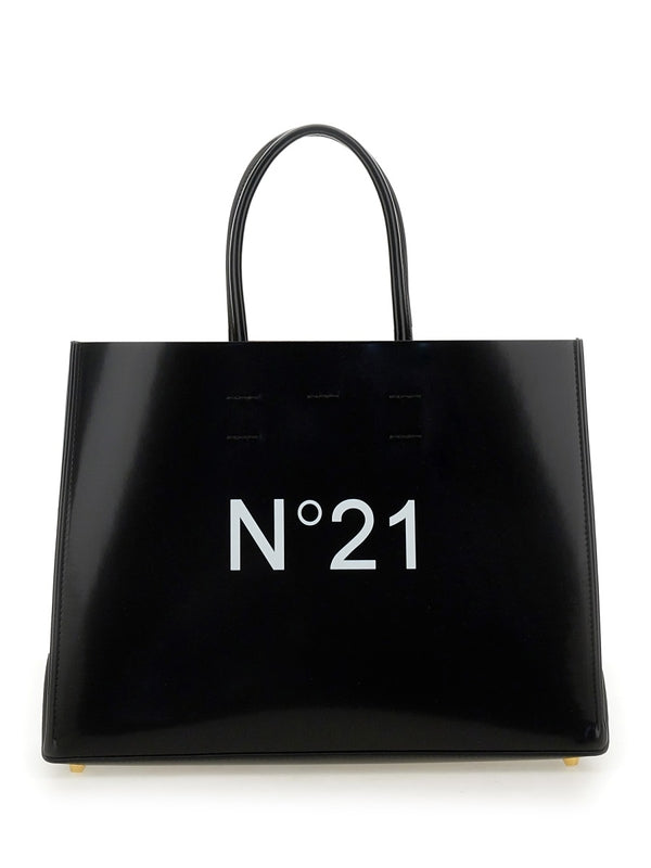 Logo Detail Black Tote Bag