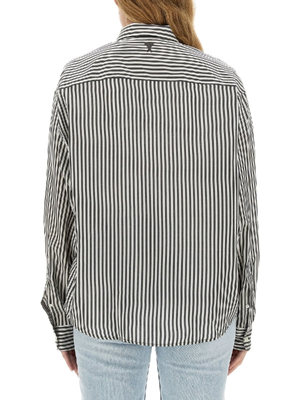 Back Heart Logo Stripe Shirt