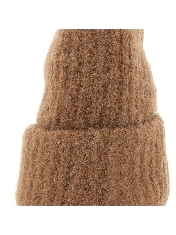Turn-Up Rib Alpaca Nylon Beanie