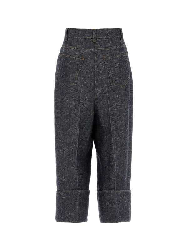 4g Logo Embroidered Denim Pants