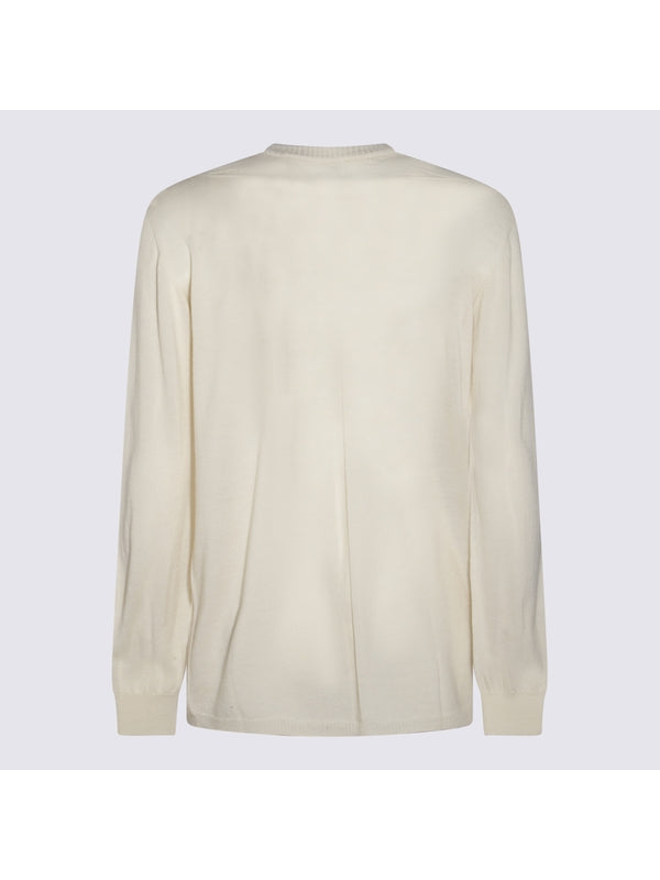 Beige Crewneck Wool Knit