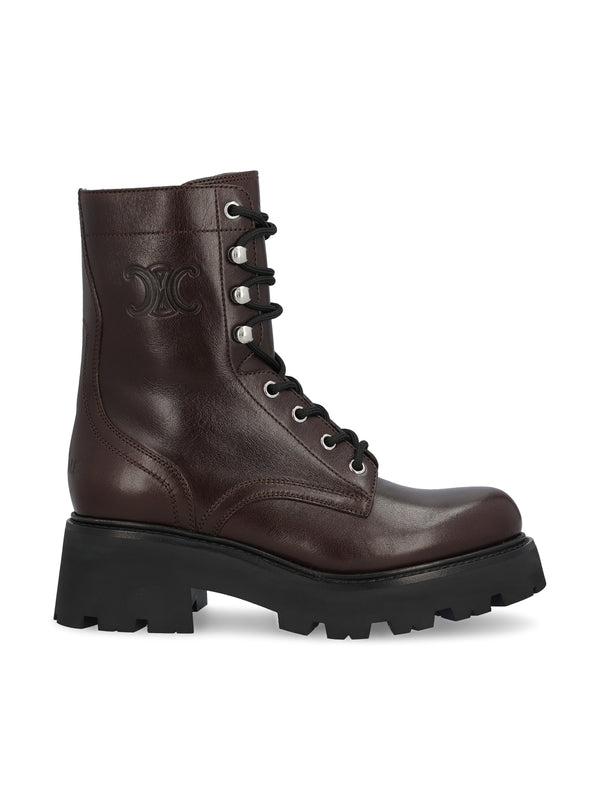 Triomphe Logo Leather Lace-up Boots