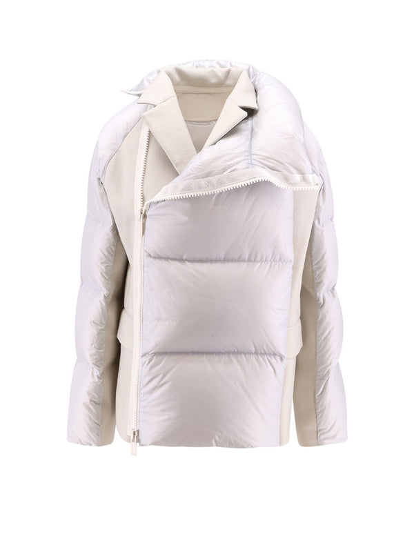 Asymmetric Wool Insert Nylon Puffer