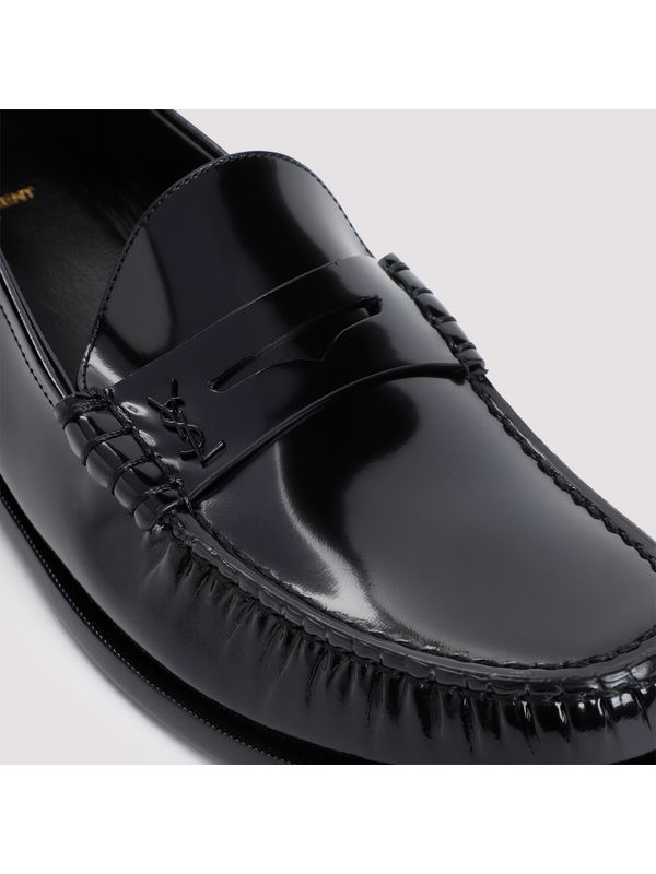 Black Leather Penny Loafers