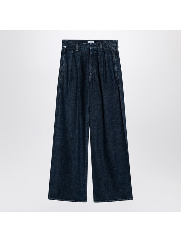 Pleated Wide Denim Pants