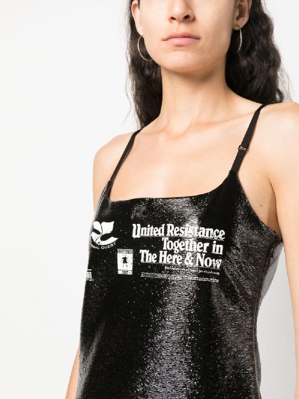 Resistance Lettering Print Vinyl Mini
  Dress