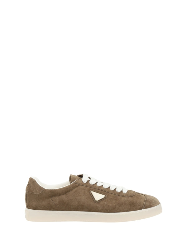 Triangle Logo Suede Sneakers