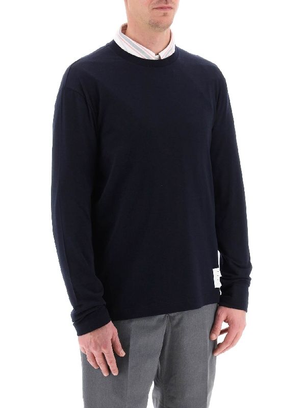 Tom Brown Navy Long Sleeve Top
