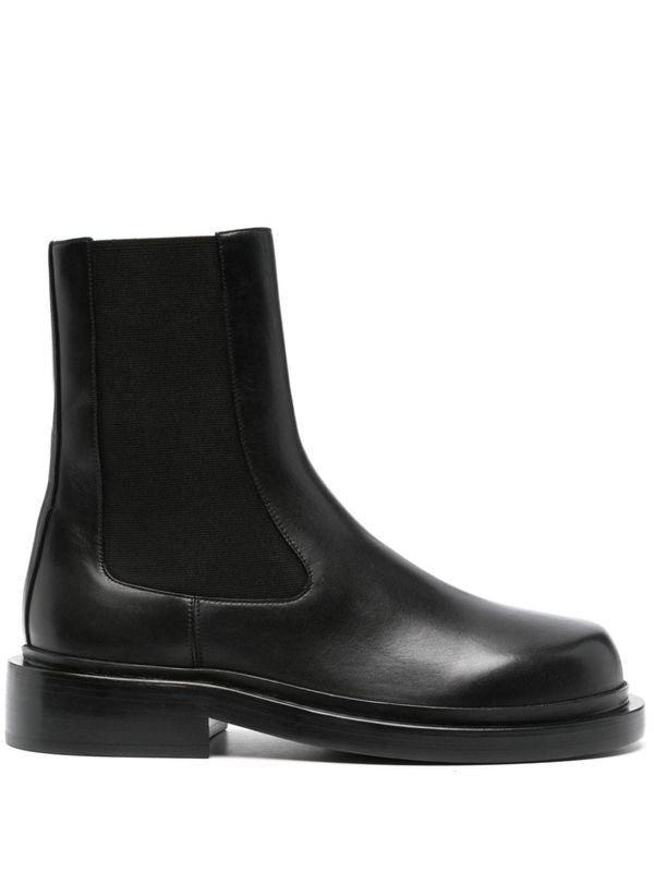 Round Toe Leather Chelsea Boots