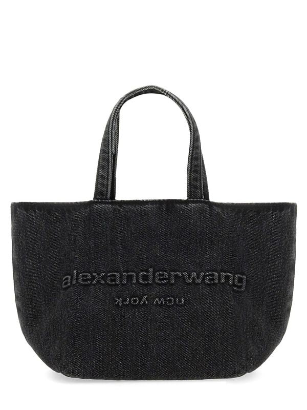 Logo Detail Denim Tote Bag