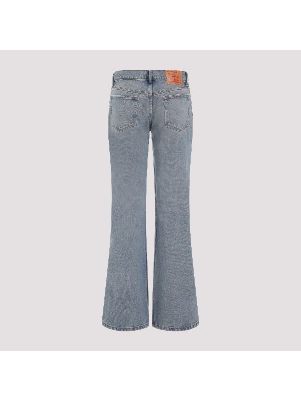 ロゴパッチフレアデニムパンツ