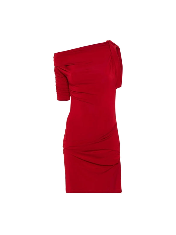 ROBE DRAPEADO Off Shoulder Dress