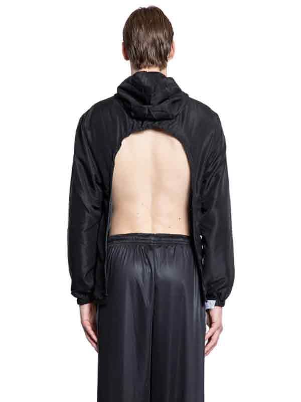 Logo Label Backless Tracksuit Jacket