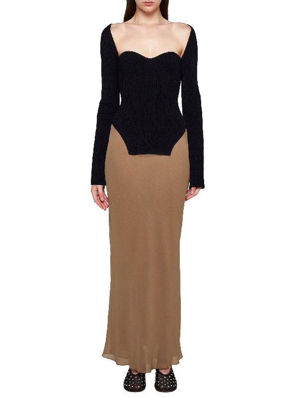 Mauva Silk Midi Skirt