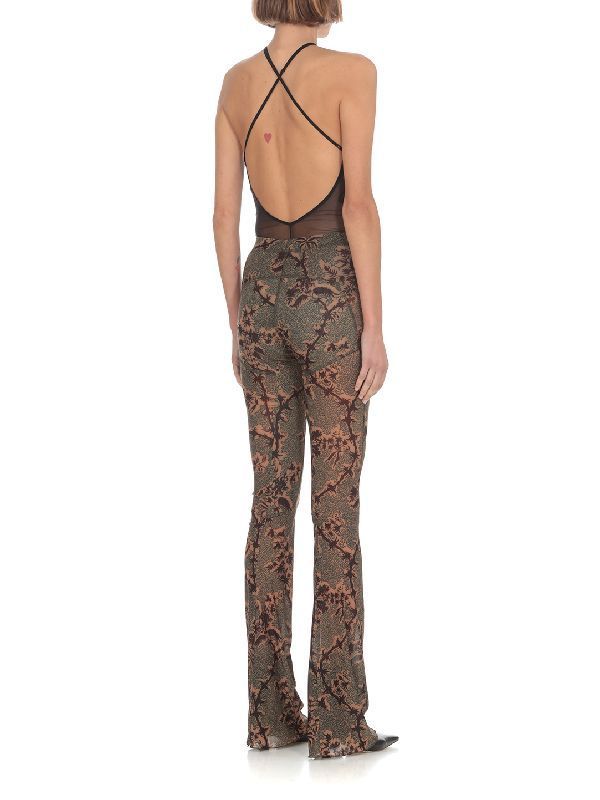 Cross Halterneck Sheer Bodysuit