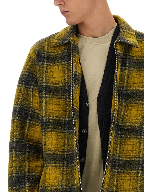 Check Pattern Wool Blend Jacket