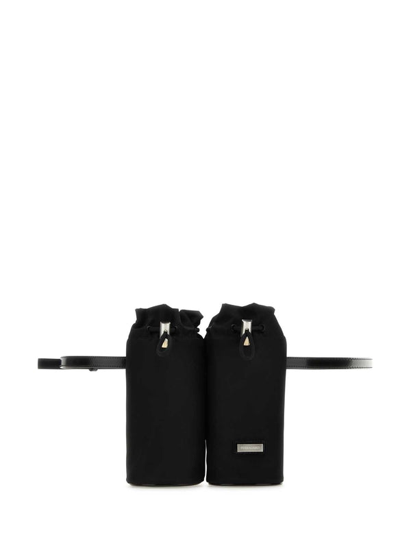 Double Pouch Nylon Belt Bag