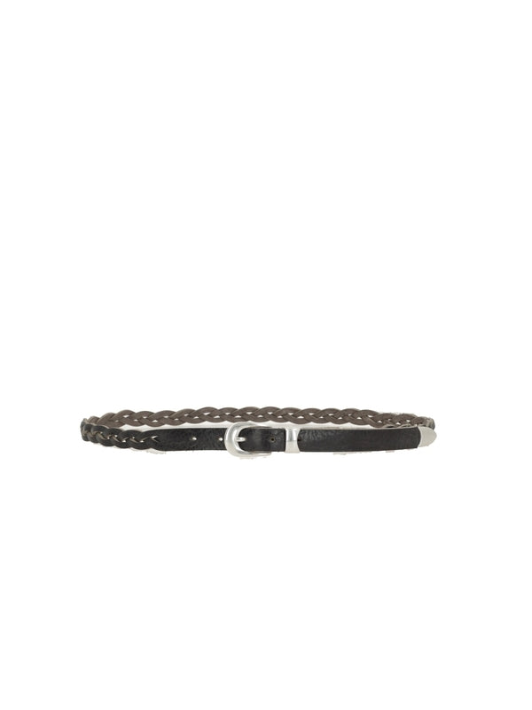 Braided Leather Black Belt