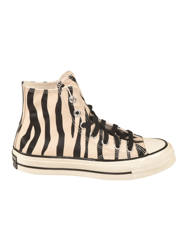 Converse Beige Black High Top Sneakers