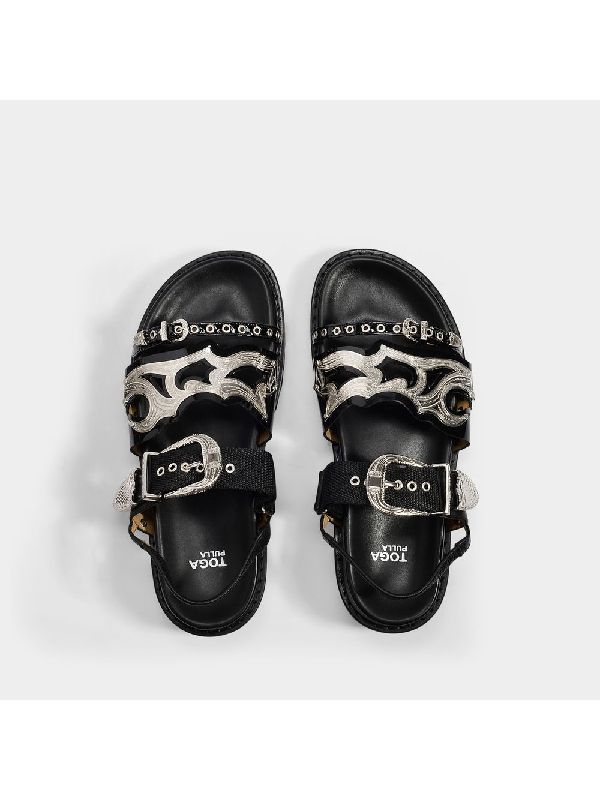 Metal Decor Buckle Strap Sandals