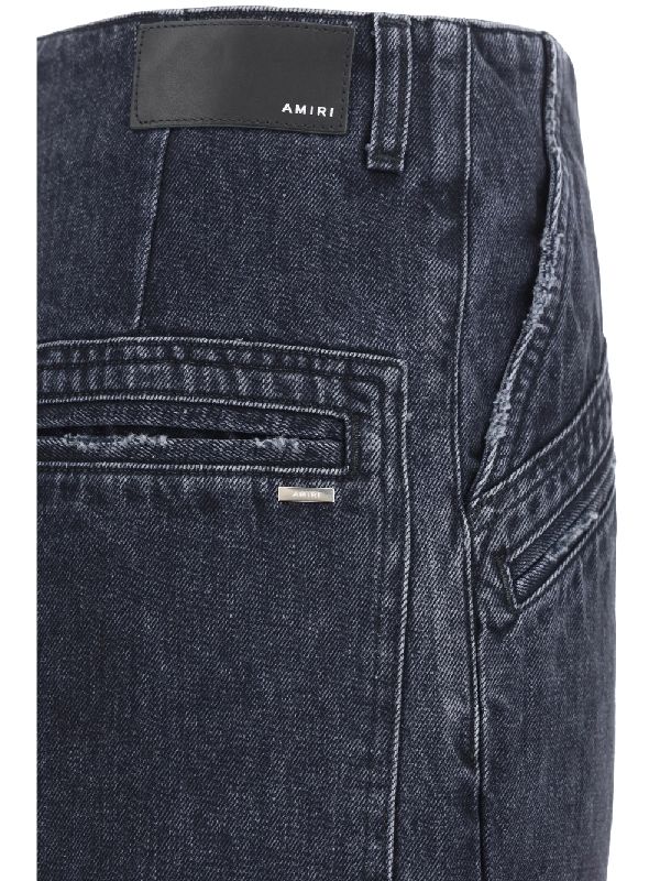 Washed Multi-pocket Cargo Denim Pants