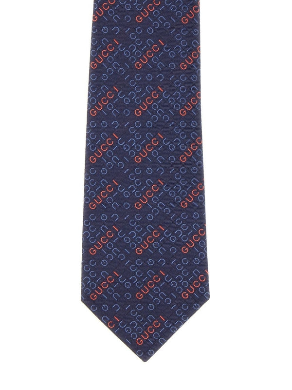 Logo Pattern Silk Tie