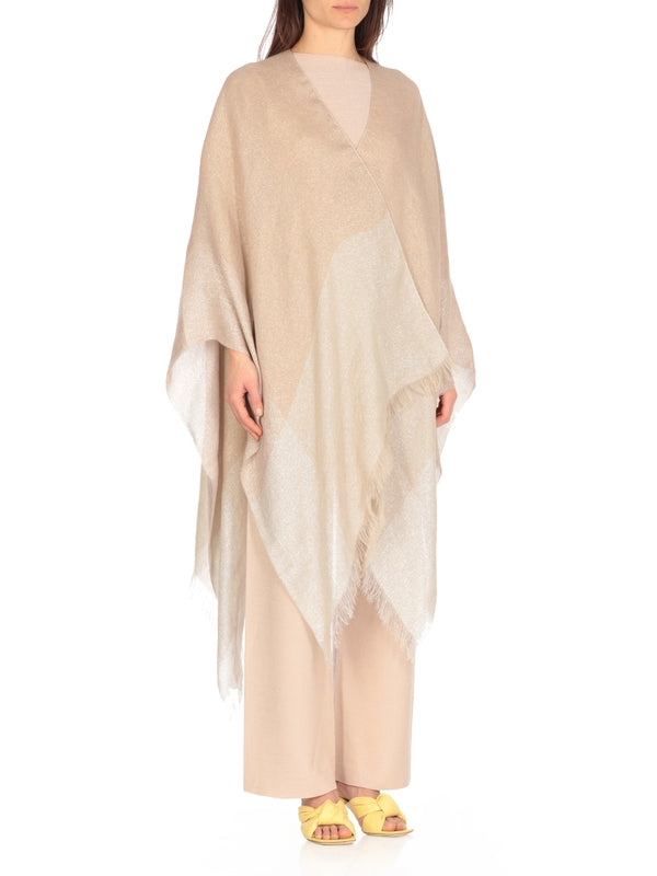 Fringe Detail Linen Blend Cape