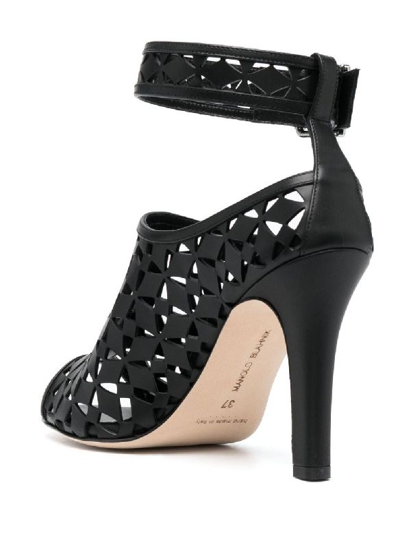 Tinga Open-Work Leather Sandal Heels