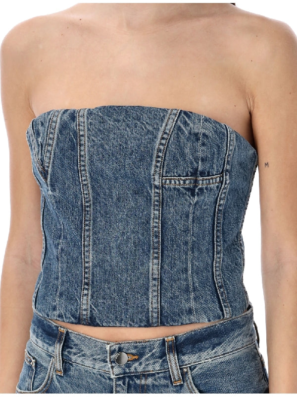 Ma Denim Bustier Top