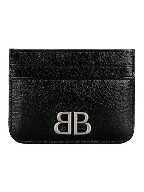 BB Logo Leather Card Wallet