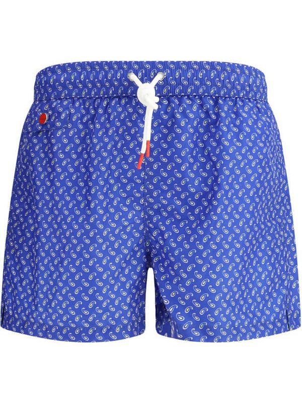 Logo Button Allover Printing Swim Pants