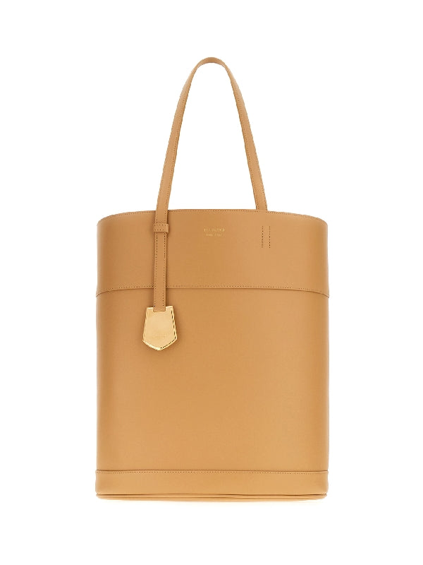 North South Leather Tote Bag