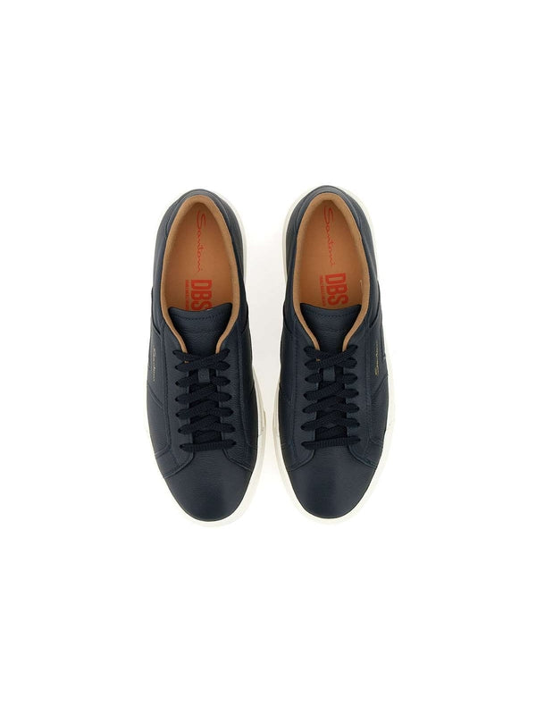 Santoni Navy Low Top Sneakers