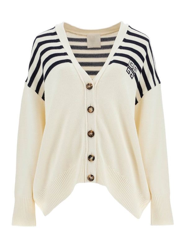 4g Stripe Wool Blend Cardigan